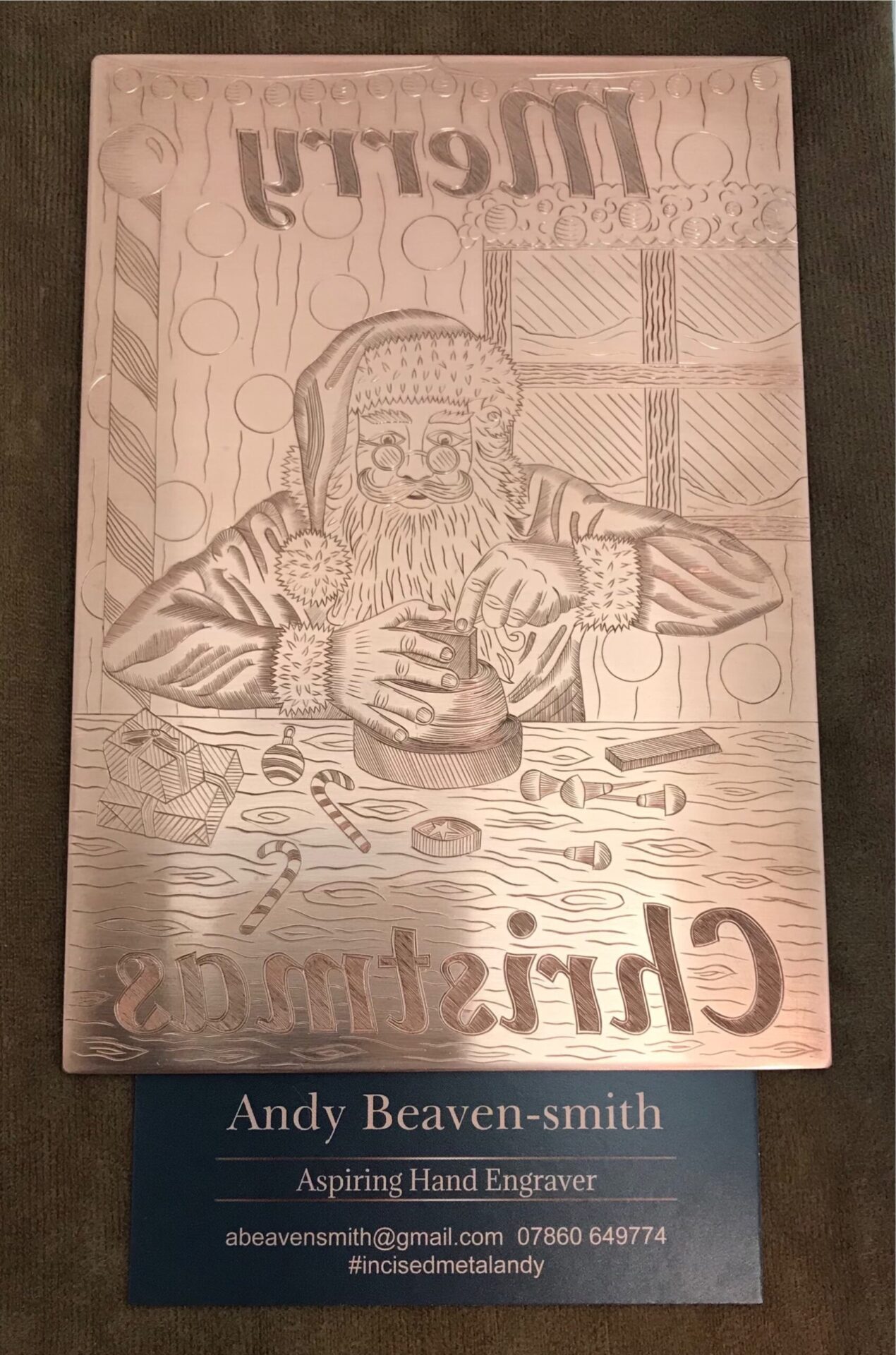 Engraved copper printing plate
