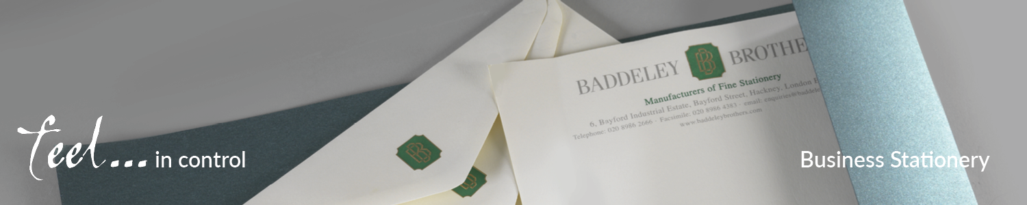 Feel in control business stationery