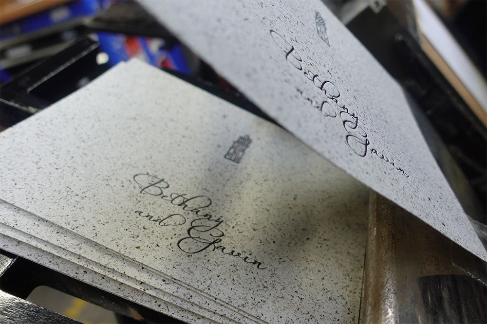 Seaweed paper on the press